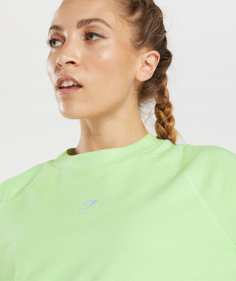 Women's Gymshark Training Cropped Sweatshirts Green | CA A15760